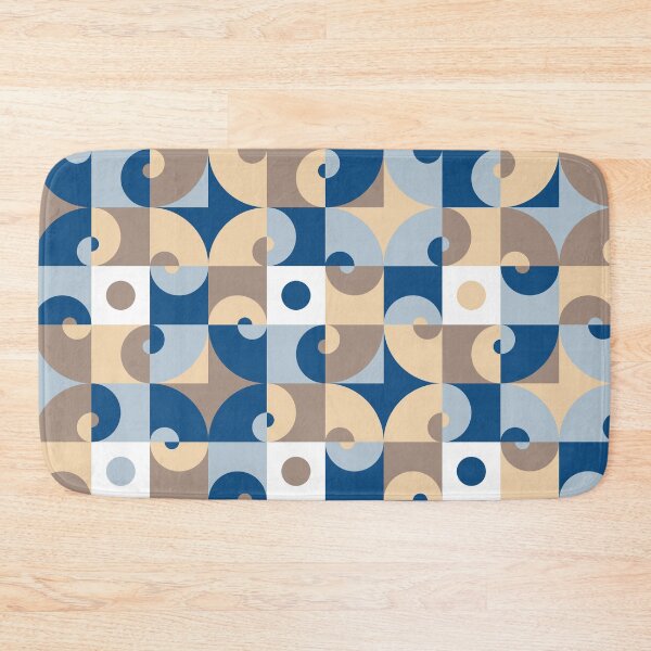 Item preview, Geometric ornament with round elements in classic blue color palette designed and sold by acidmit.