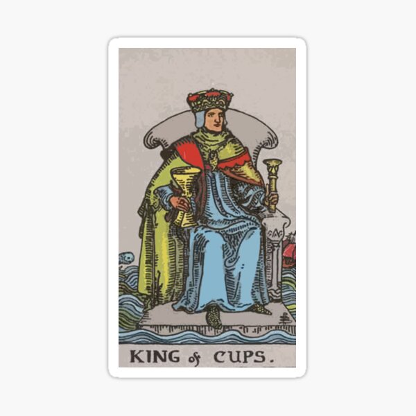 King of Cups Tarot Card Rider Waite Classic Sticker