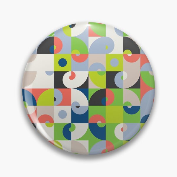 Item preview, Geometric mosaic with round elements in random classic blue color palette designed and sold by acidmit.