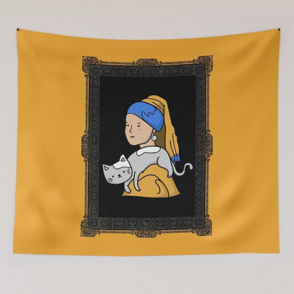 Item preview, Girl with the Pearl Earring Cat designed and sold by cannevas.