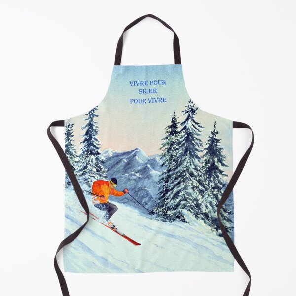 Aperçu de l'œuvre VIVRE POUR SKIER POUR VIVRE - Ski Le leader incontesté avec bannière française créée et vendue par William Holkham.