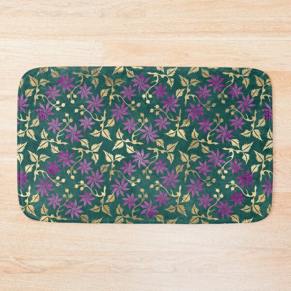 Item preview, Oriental Garden of Gold and Purple Flower Motifs designed and sold by WisdomInspired.