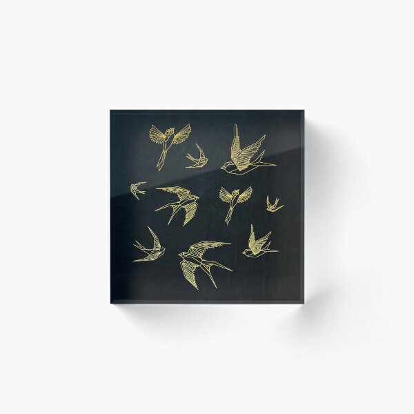 Item preview, Golden Geometric Birds - Polygonal Line Art designed and sold by 5thSeason.