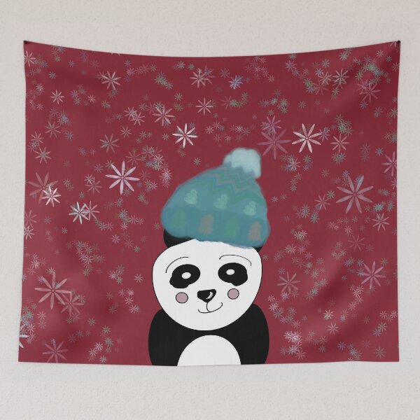 Aperçu de l'œuvre Premier Noël de Panda (rouge) créée et vendue par artsiejanie.