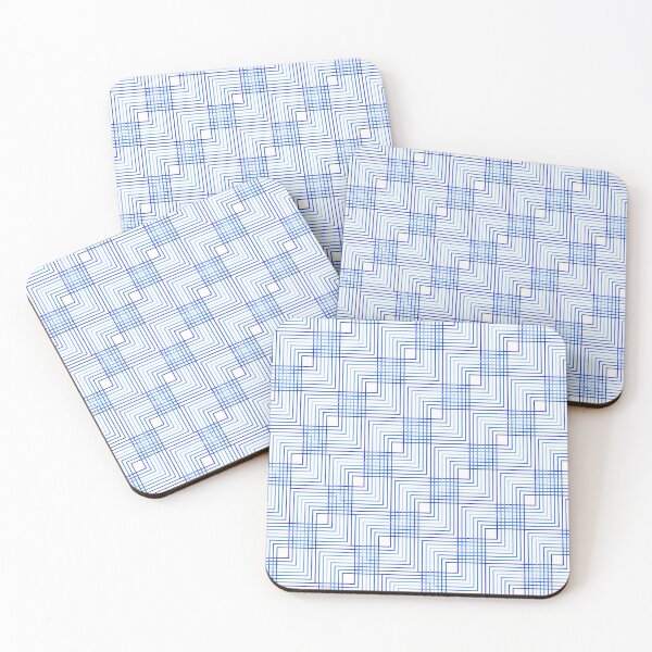 Item preview, Blue square line geometric pattern designed and sold by flashcompact.