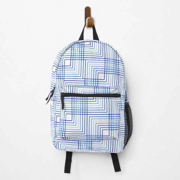 Item preview, Blue square line geometric pattern designed and sold by flashcompact.
