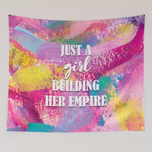 Item preview, Just a Girl Building Her Empire with Colorful Rainbow Background designed and sold by Daydreamer Alley.