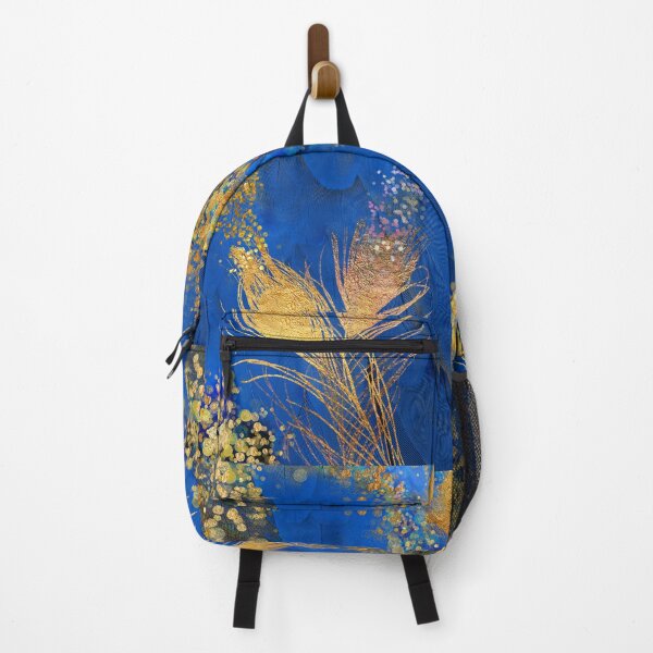 Item preview, Floral feathers, gold, pink gold and blue fantasy designed and sold by Glimmersmith.