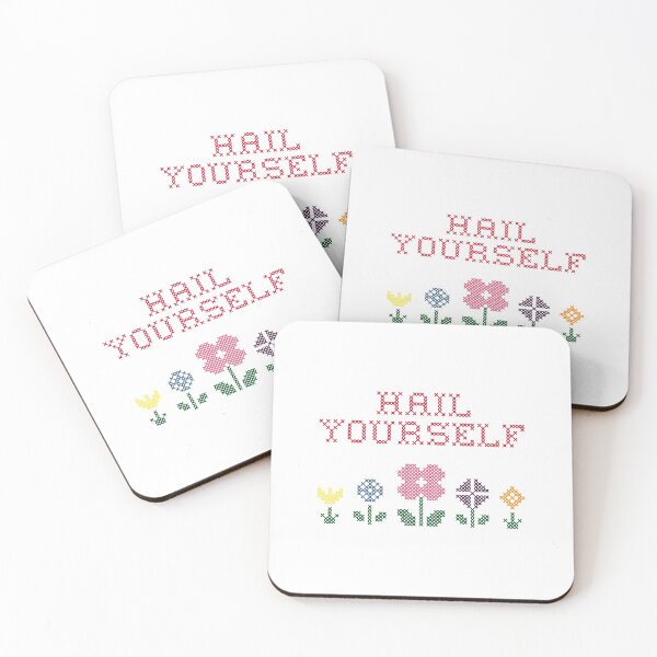 Item preview, LPOTL Hail Yourself Cross Stitch Folk Print designed and sold by Jadorefourier.