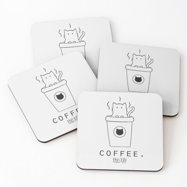 Item preview, Coffee "Kohi" Cat Japanese Minimalist/Simple Design designed and sold by Neroaida.