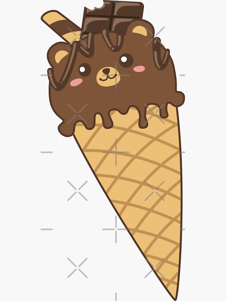 Thumbnail 3 of 3, Sticker, Chocolate Bear Ice Cream designed and sold by ElectricFangs.