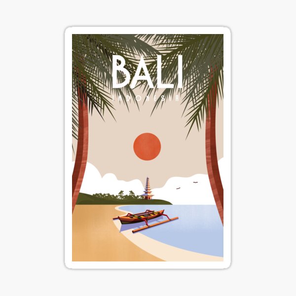 Item preview, Bali Indonesia travel poster designed and sold by Arctic frame studio.