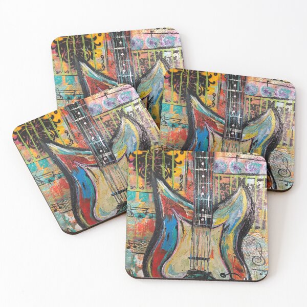 Item preview, Guitar, Abstract guitar, Multi color art designed and sold by SaltyMob.