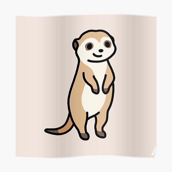 Adorable Little Meerkat Poster Print Size A4 A3 Wild Animals Poster Gift #8554