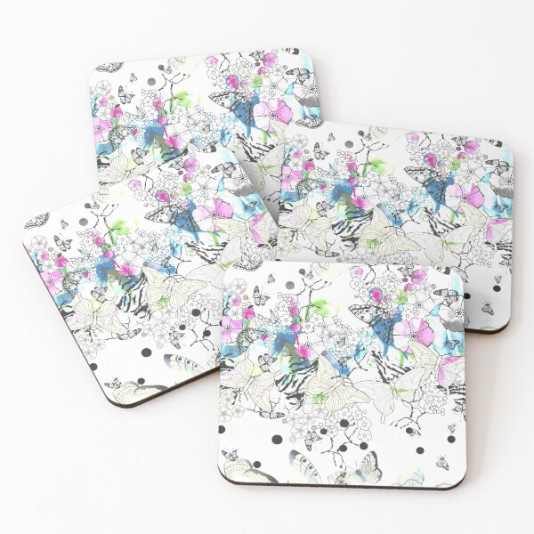 Item preview, Butterfly Spring Summer Pink Blue Floral Pattern designed and sold by Stephani Analah.