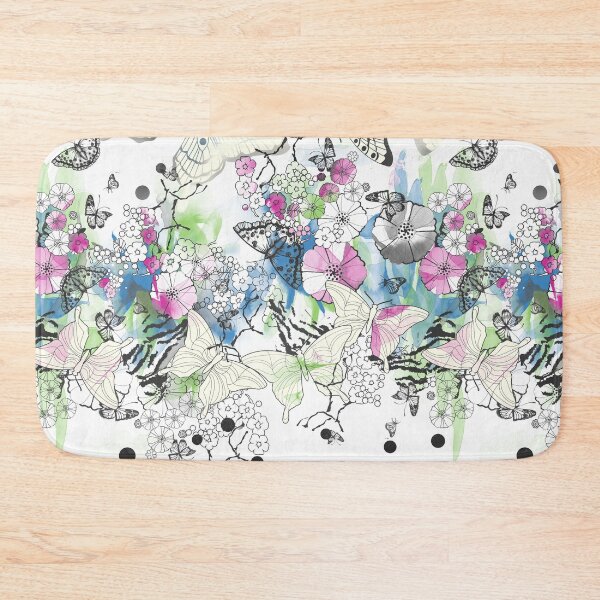 Item preview, Butterfly Spring Summer Pink Blue Floral Pattern designed and sold by Stephani Analah.
