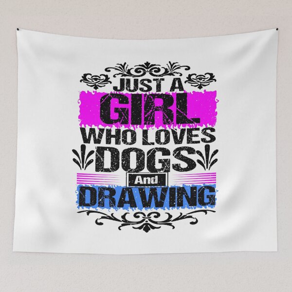 Item preview, Funny,just a Girl Who Loves Dogs and Drawing Gift Idea designed and sold by karibov.