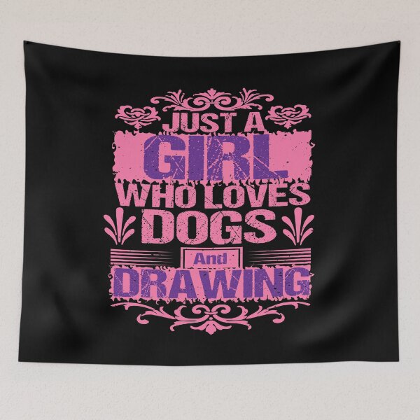 Item preview, Funny,just a Girl Who Loves Dogs and Drawing Gift Idea designed and sold by karibov.