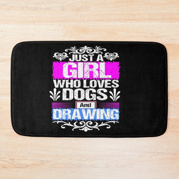 Item preview, FUNNY,JUST A GIRL WHO LOVES DOGS AND DRAWING GIFT IDEA designed and sold by karibov.