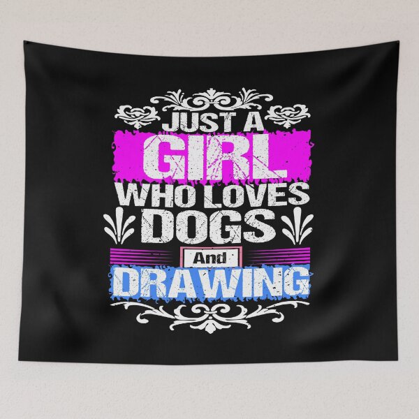 Item preview, FUNNY,JUST A GIRL WHO LOVES DOGS AND DRAWING GIFT IDEA designed and sold by karibov.