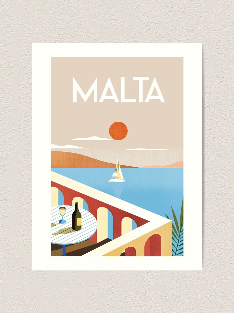 "Malta travel poster " Art Print for Sale by Caravanstudio Redbubble