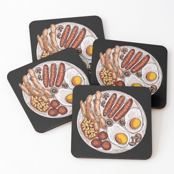 Item preview, Breakfast Set of Bacon, Sausage, Eggs, Mushrooms, Tomatoes and Baked Beans designed and sold by Alicia Chee.