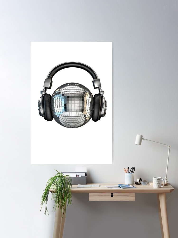 Poster for Sale avec l'œuvre « Boule disco pour casque » de l'artiste  GrandeDuc