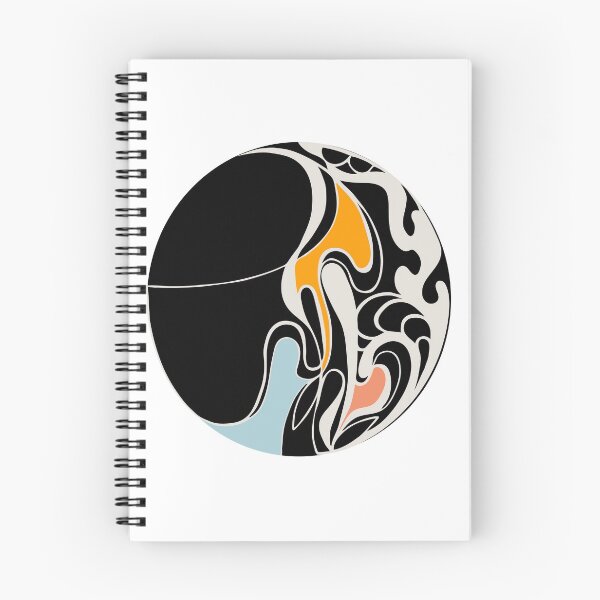 Item preview, black circle with abstract fluid shapes designed and sold by Alex-Saltykova.