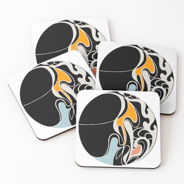 Item preview, black circle with abstract fluid shapes designed and sold by Alex-Saltykova.
