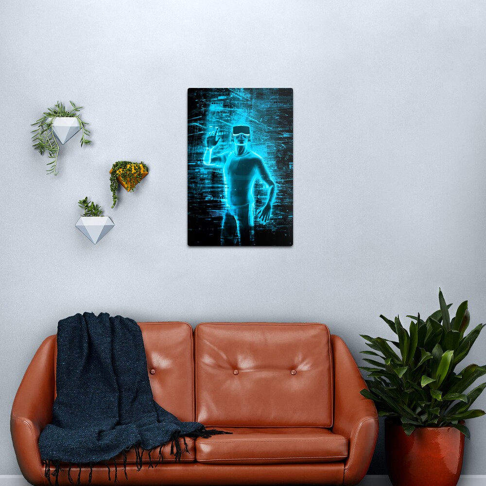 Virtual Reality User Metal Print