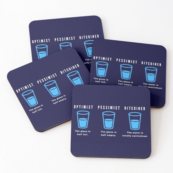 Item preview, Optimist - Pessimist - Bitcoiner - Glass of Water designed and sold by AeroAstro.