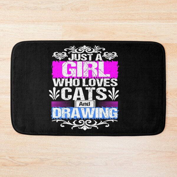 Item preview, Funny,just a Girl Who Loves Cats and Drawing Gift Idea designed and sold by karibov.