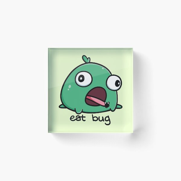 Item preview, Silly Green Frog Eat Bug designed and sold by vanillaroseart.