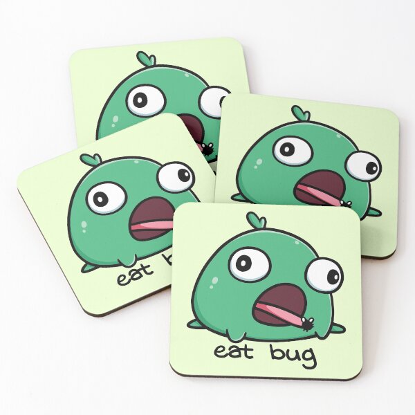 Item preview, Silly Green Frog Eat Bug designed and sold by vanillaroseart.