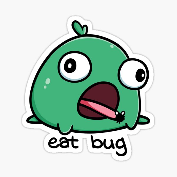 Item preview, Silly Green Frog Eat Bug designed and sold by vanillaroseart.