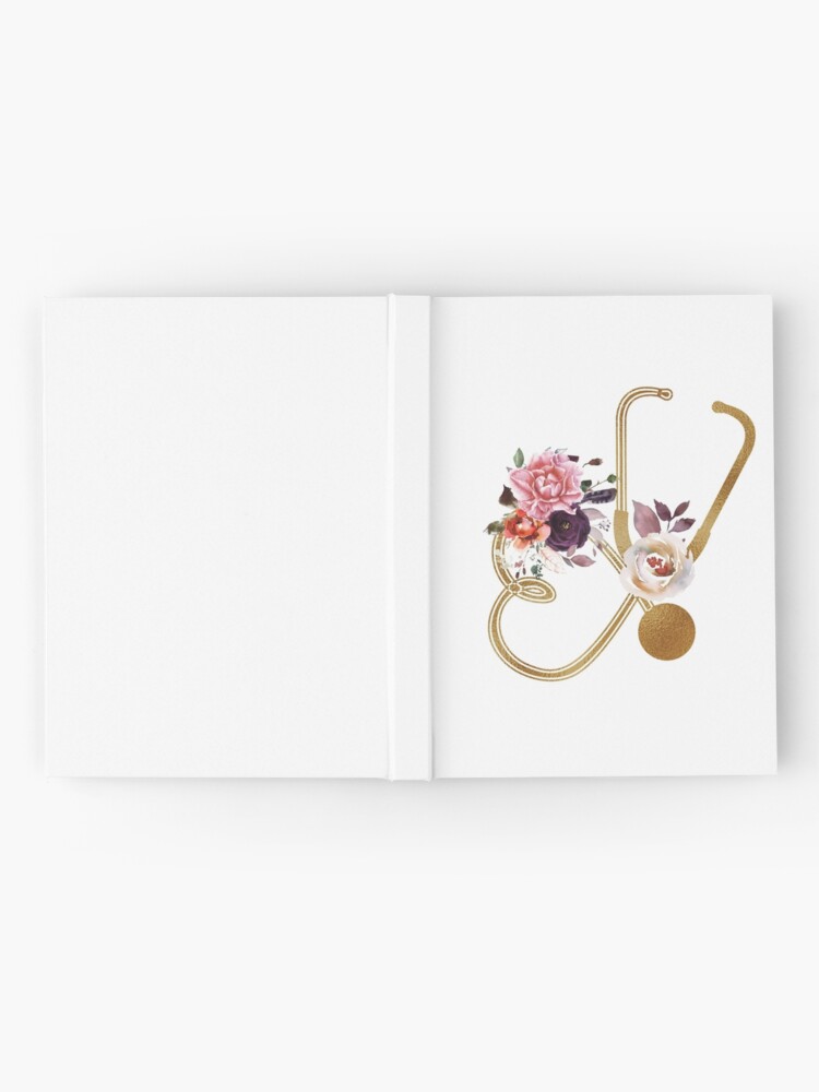 "Floral Stethoscope " Hardcover Journal by Lawandmedical Redbubble