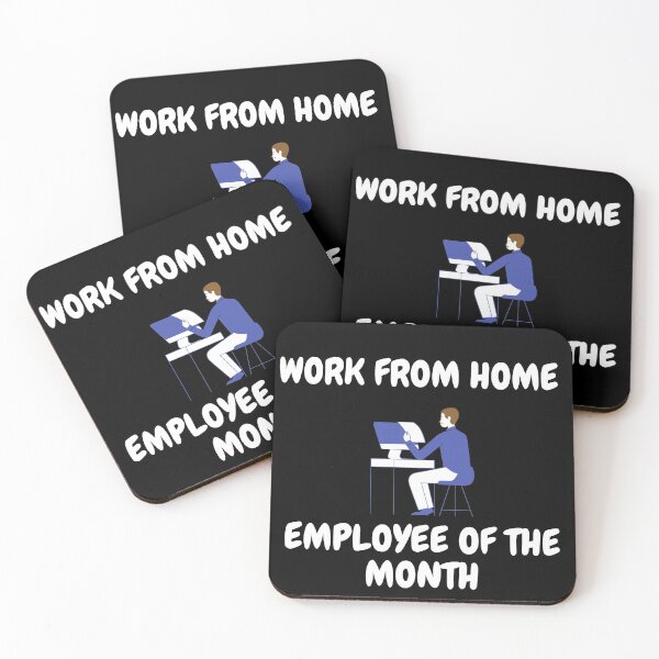 Item preview, Work From Home Employee Of The Month In Black designed and sold by LuckyKermit.