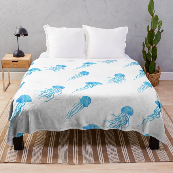 Item preview, Blue Watercolor Jellyfish designed and sold by Hedda Young.