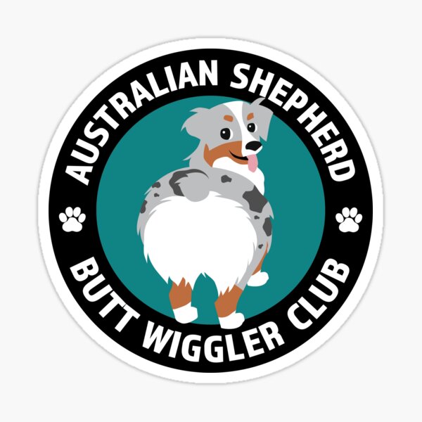 Item preview, Australian Shepherd Butt Wiggler Club (Blue Merle) designed and sold by tennifer.