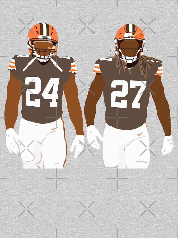 Official cleveland Browns Kareem Hunt Nick Chubb 24 Browns Shirt