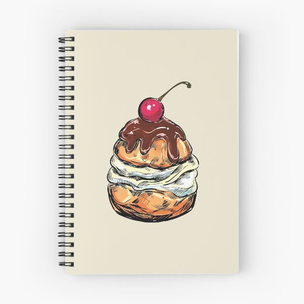 Item preview, Cream Puff Topped With Chocolate Glaze And Cherry designed and sold by Alicia Chee.