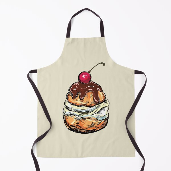 Item preview, Cream Puff Topped With Chocolate Glaze And Cherry designed and sold by Alicia Chee.