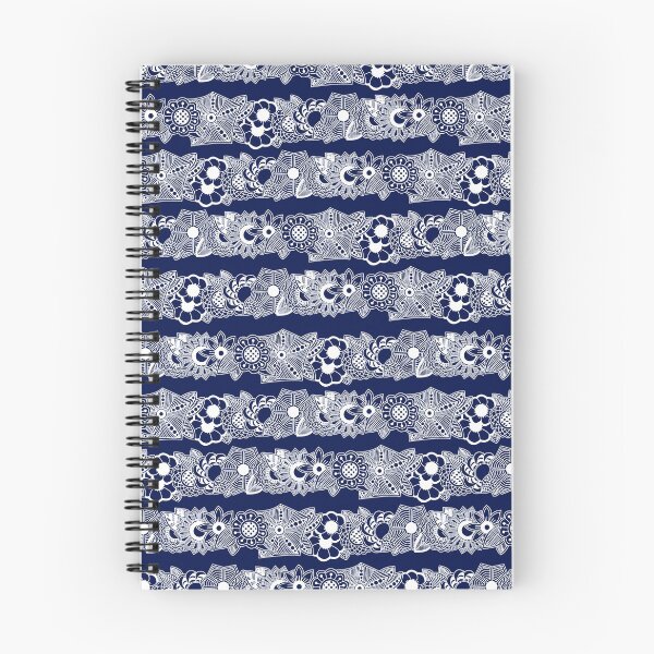Item preview, Floral Twist on the Classic Nautical Stripe - White on Navy Blue designed and sold by Pentanglement.