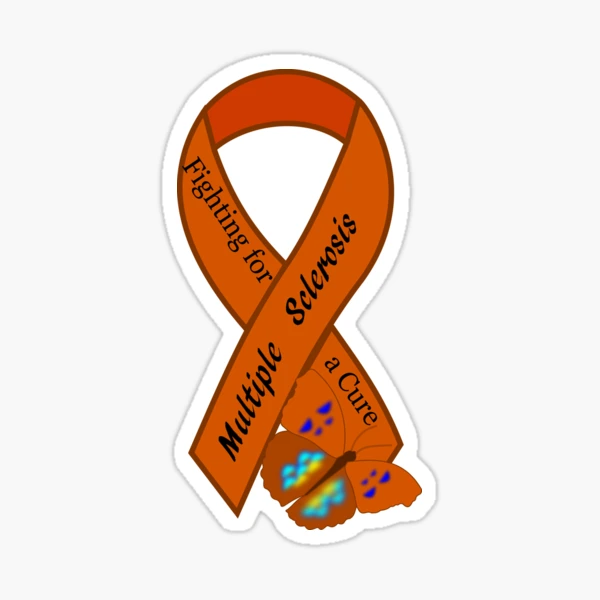 Multiple Sclerosis MS Awareness Ribbon Sparkle Car Window Sticker Decal  Gift (4)