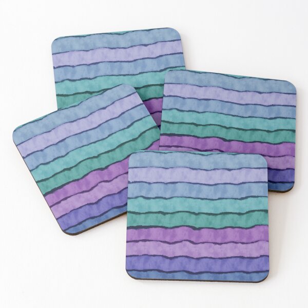 Item preview, Bright Watercolor Stripes - Purple, Green, Blue designed and sold by Whoopsidoodle.