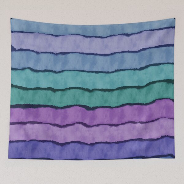 Item preview, Bright Watercolor Stripes - Purple, Green, Blue designed and sold by Whoopsidoodle.