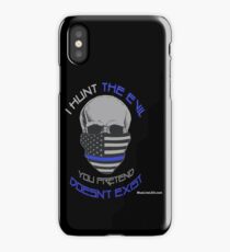 BLUE Line Skull iPhone Case