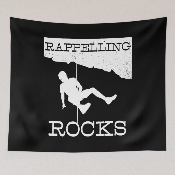Item preview, Rappelling Rocks Funny Rappelling & Claiming print designed and sold by jakehughes2015.