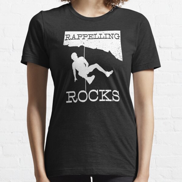 Rappelling Rocks Funny Rappelling & Claiming print Essential T-Shirt