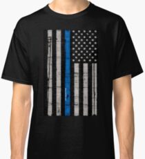 Camiseta clásica Bandera azul de policía